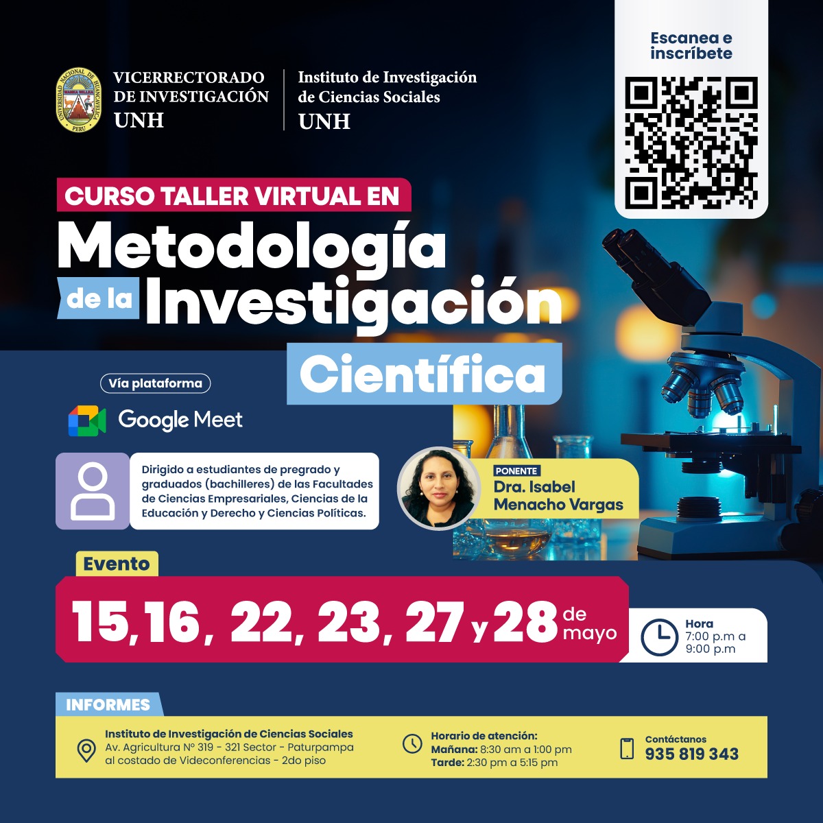 "CURSO TALLER EN METODOLOGÍA DE LA INVESTIGACIÓN CIENTÍFICA"